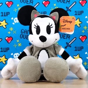 Disney Halloween Grey Minnie Mouse with Kitty Cat Ears CVS Exclusive Plush NWT